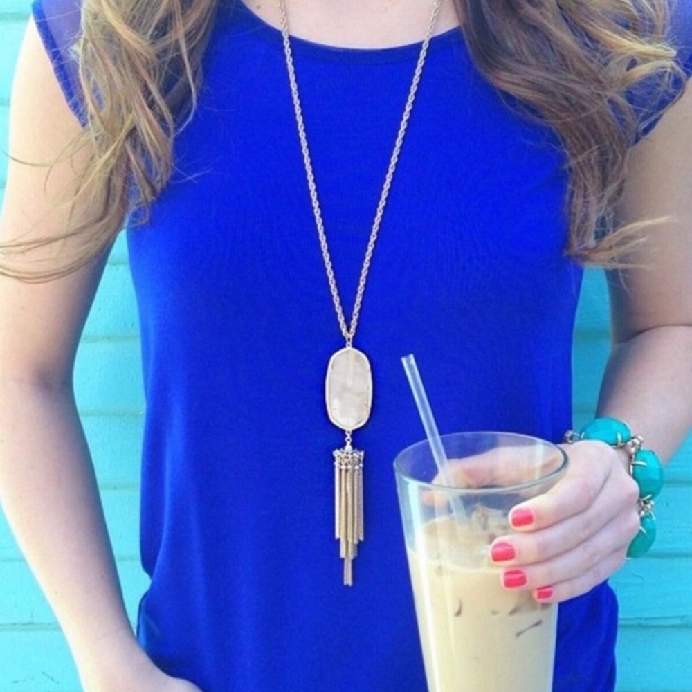 KENDRA SCOTT • Gold Rayne Mother Of Pearl Tassel Necklace - Picture 6 of 7
